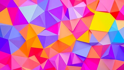 Abstract Geometric Pattern of Interlocking Triangles in Vibrant Hues