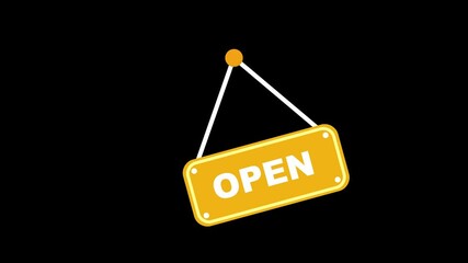 open sign animation without background
