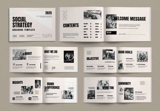 Modern and Minimalist Social Strategy Brochure Template