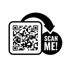 Qr code template. Scan me icon for payment. QR code mockup Symbol. Vector illustration