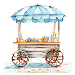 Old wooden carriage on white background with wheels, representing vintage western transport