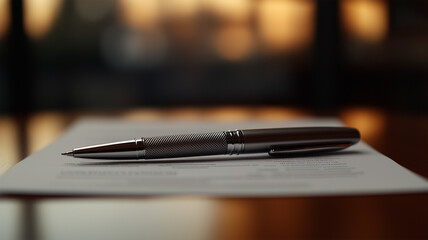 契約書とペンのクローズアップ