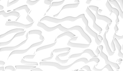 Abstract background with stripes or curved lines. Relief map. 3D render