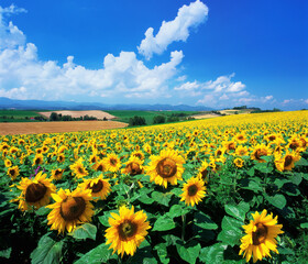 ヒマワリ咲く丘（美瑛町）