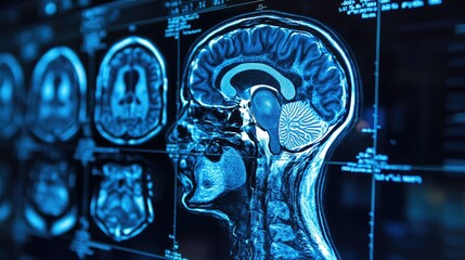 Detailed brain scan images showcasing anatomical structures and features