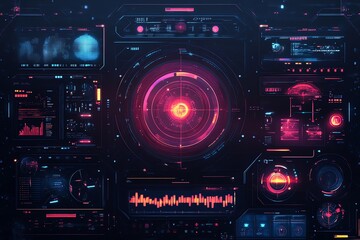 Dynamic digital interface with luminous elements.