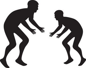 Wrestling silhouette Vector