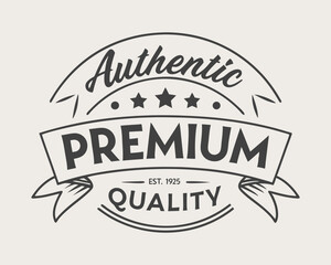 Premium Quality and Guarantee Vintage Insignia, Badge or Label Isolated on Background.
