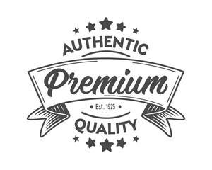 Premium Quality Vintage Insignia, Badge or Label Isolated on White Background.
