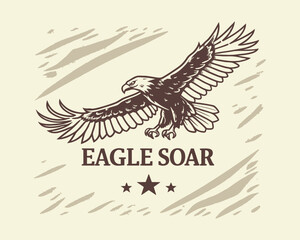 Eagle emblem. Vector illustration in retro style. Design element for logo, label, sign, poster.
