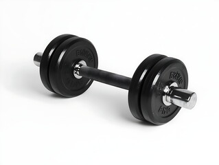 Naklejka premium Black dumbbell isolated on a white background