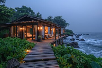Eco-Friendly Bungalows on Tranquil Remote Island