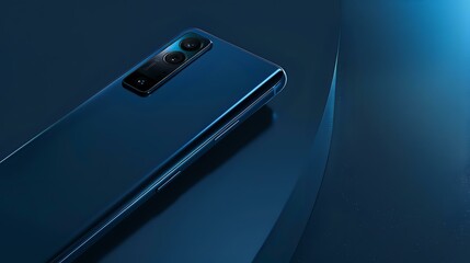 Dark Blue Smartphone with Triple Camera