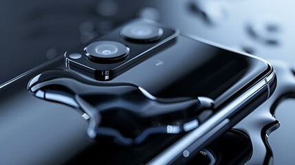 Black Smartphone Camera Lens Closeup