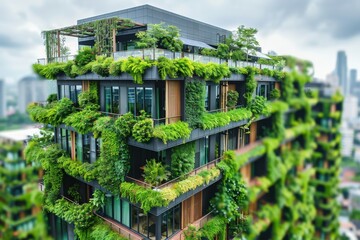 Modern Urban Architecture with Green Rooftop Gardens