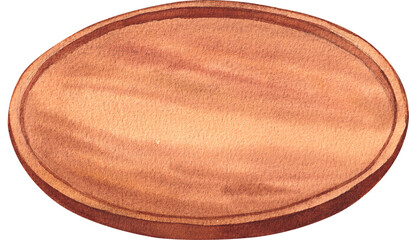 Hand-drawn Round Wooden Plate illustration
