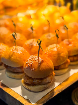 mini Hambuger on the table in the seminar event