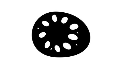 Lotus rhizomes, black isolated silhouette