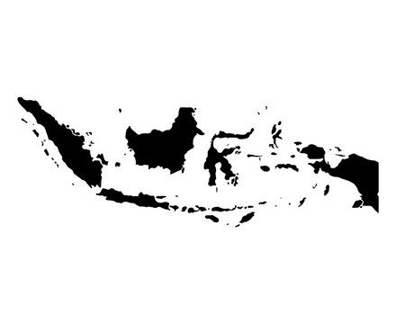 Indonesia detailed map shape, Flat web graphic concept icon symbol vector illustration .