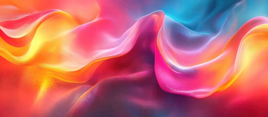 Obraz premium Abstract colorful wavy background with vibrant shades of pink, yellow, orange, and blue.