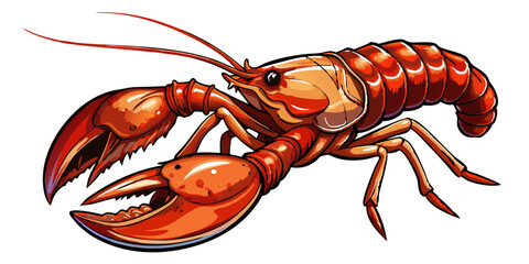  illustration of lobster isolated on white background, lobster vector illustration