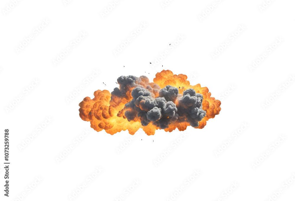 Wall mural fire explosion on a isolated background