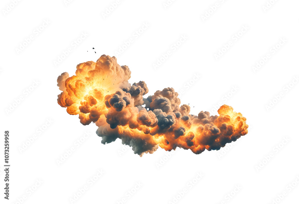Wall mural fire explosion on a isolated background