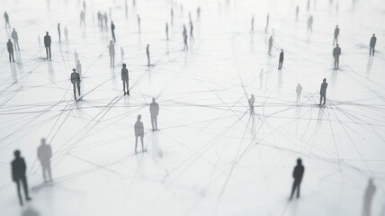 人々のつながりを表現した抽象的なネットワーク構造