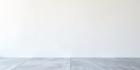 An art gallery's perspective view of an empty white wall with spotlights, ideal for a copy space image.