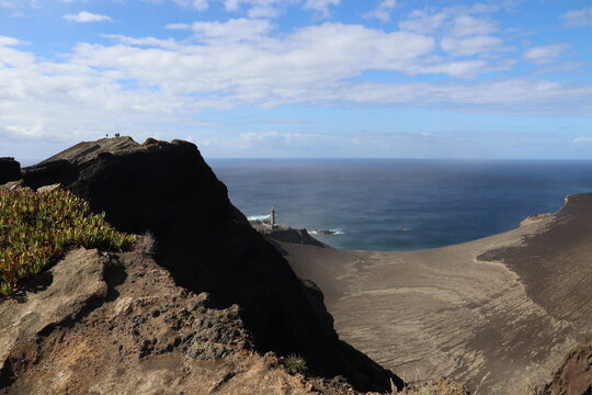 Coastline near Farol da Ponta dos Capelinhos on the island of Faial.