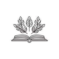 open book with leaves