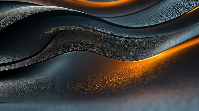 abstract black surface with golden lava reflections