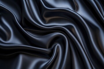 Fototapeta premium A black fabric with a shiny surface
