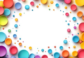 A colorful frame with many circles of different colors