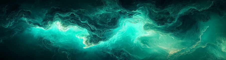 Obraz premium A green and blue swirl with gold specks
