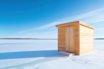 Experience the Serene Joy of Ice Plunging by a Wooden Sauna Cabin in Finland