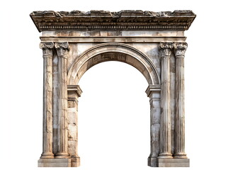 Fototapeta premium Ancient Roman architectural ruins isolated