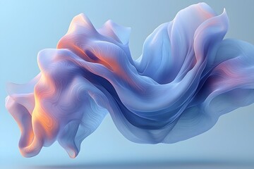 Obraz premium A mesmerizing abstract wave, featuring fluid shapes in soft blue and pastel hues, creating a dreamy and ethereal atmosphere with flowing, delicate forms.