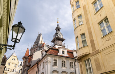 Naklejka premium The Jewish Town Hall in Josefov district, Prague