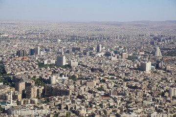 Damascus, Syria - June 1, 2023: Skyline of Damascus from Mount Qasioun
