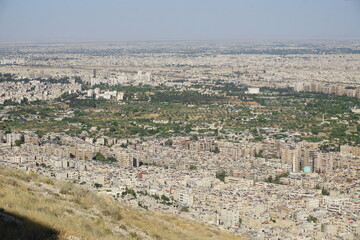Damascus, Syria - June 1, 2023: Skyline of Damascus from Mount Qasioun

