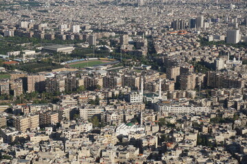 Damascus, Syria - June 1, 2023: Skyline of Damascus from Mount Qasioun
