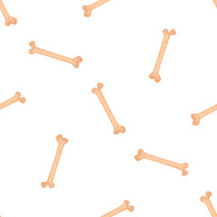 Seamless pattern with bones on white background, ideal for dog food packaging or halloween decoration
