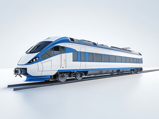 Fototapeta premium High speed train in a blue and white color