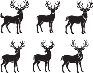 deer silhouette set