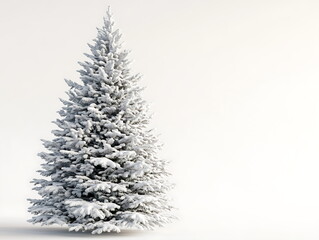 Fototapeta premium Photograph of a Christmas tree covered in snow