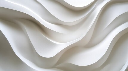 Obraz premium Subtle wavy lines on a white background with a minimalist and calming abstract design