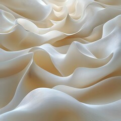 Obraz premium An abstract close-up of flowing organic shapes, featuring soft beige tones and smooth textures, creating a serene and fluid atmosphere.