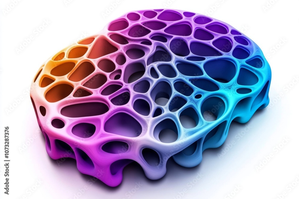Poster A 2D illustration of interconnected data nodes and flow lines in vibrant colors on a white background