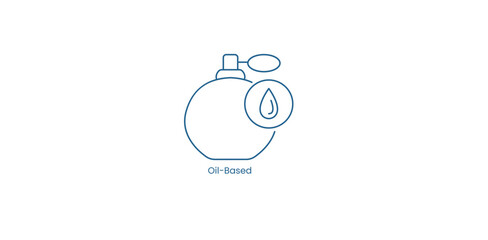 Vector Icon Representing Oil-Based Perfume with Natural Ingredients